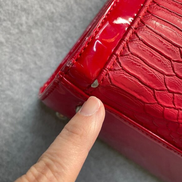 My Best Friend Is A Bag Laptop Patent Leather Snakeskin Red Large‎ - Picture 8 of 16